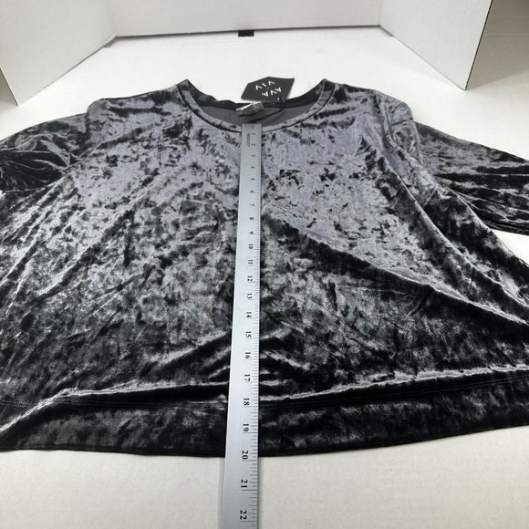 Ava And Viv Women's Size 2X Top Casual Velvet Cropped Black New With Tags - Picture 12 of 13